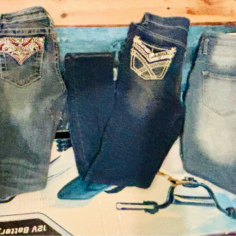 Miss Me Blue Distressed Jeans with Embroidery - Picture 5 of 7